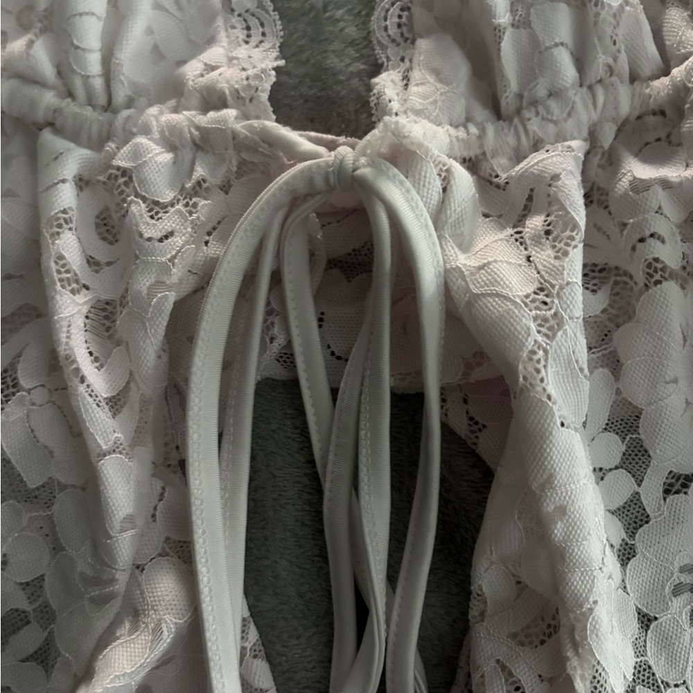 White Lace Halter Top - Picture 3 of 11